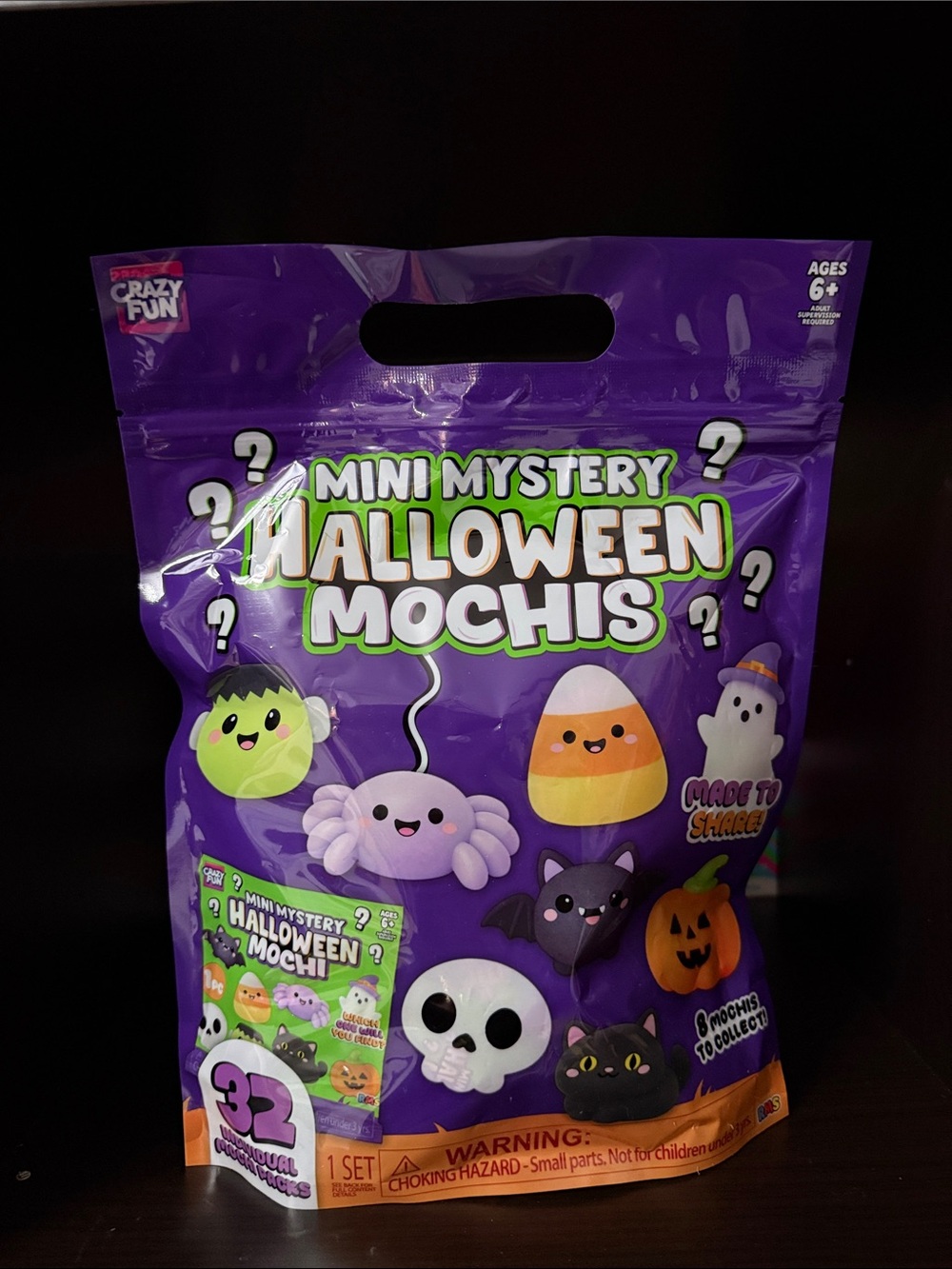 Crazy Fun RMS 32pk Mini Mystery Halloween Mochis - Purple Pack